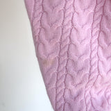 LoveShackFancy Calloway Cropped Cable Knit Sweater Pink Wool-Cashmere Size Small