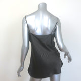 Nili Lotan Isabella Polka Dot Tank Top Black Silk Satin Size Large