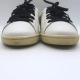 Saint Laurent Glitter Lips Court Classic Sneakers White Leather Size 37 US 8