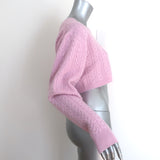 LoveShackFancy Calloway Cropped Cable Knit Sweater Pink Wool-Cashmere Size Small