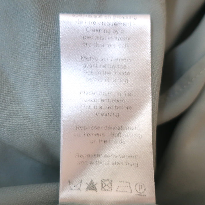 Lanvin Colorblock Short Sleeve Dress Seafoam/Teal Satin Size 38