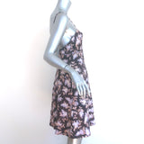 Zimmermann Stranded Sun Fit & Flare Dress Black Lavender Print Linen Size 1