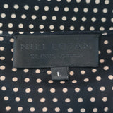 Nili Lotan Isabella Polka Dot Tank Top Black Silk Satin Size Large