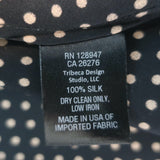 Nili Lotan Isabella Polka Dot Tank Top Black Silk Satin Size Large