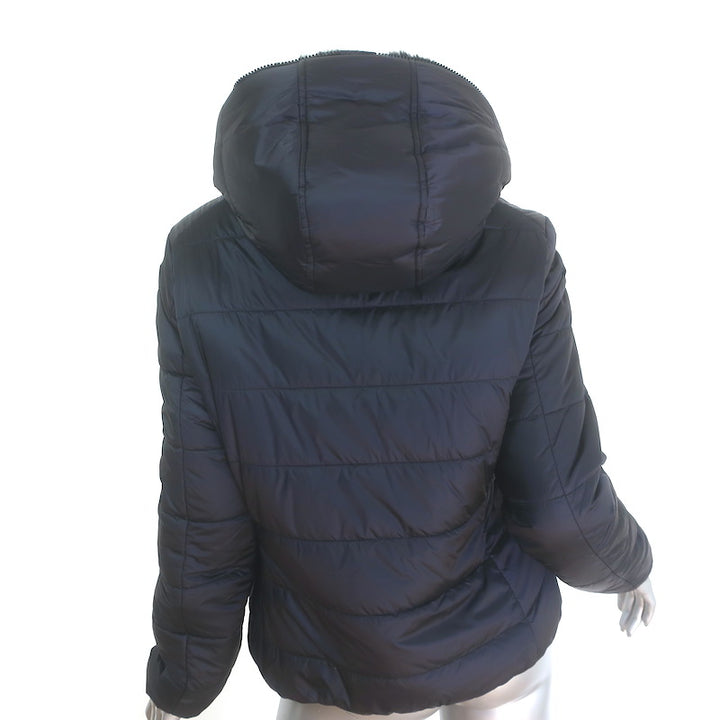 Save the Duck Laila Faux Fur Reversible Hooded Puffer Jacket Black Size 1/Small