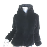 Save the Duck Laila Faux Fur Reversible Hooded Puffer Jacket Black Size 1/Small