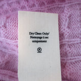 LoveShackFancy Calloway Cropped Cable Knit Sweater Pink Wool-Cashmere Size Small