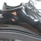 Christian Dior Stacked Heel Lace-Up Derby Shoes Black Patent Leather Size 38.5
