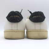 Saint Laurent Glitter Lips Court Classic Sneakers White Leather Size 37 US 8