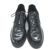 Christian Dior Stacked Heel Lace-Up Derby Shoes Black Patent Leather Size 38.5