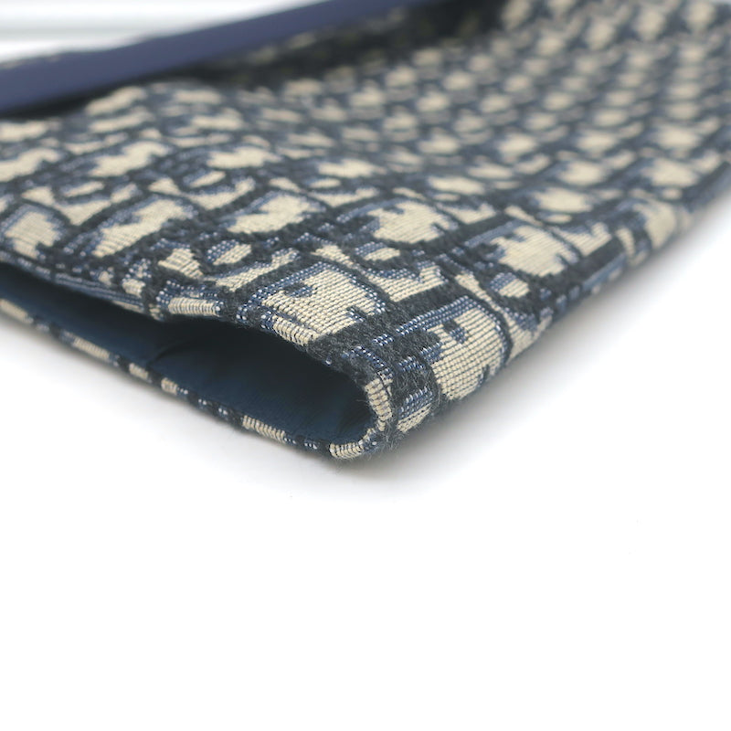 Christian Dior Oblique Kit Voyage Travel Bag Ecru/Navy Clutch Unisex NEW