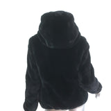 Save the Duck Laila Faux Fur Reversible Hooded Puffer Jacket Black Size 1/Small