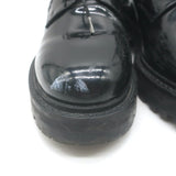 Christian Dior Stacked Heel Lace-Up Derby Shoes Black Patent Leather Size 38.5
