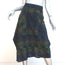 M Missoni Asymmetric Midi Skirt Navy/Green Cotton-Blend Plaid Size 42