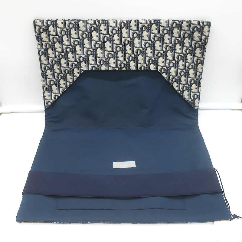 Christian Dior Oblique Kit Voyage Travel Bag Ecru/Navy Clutch Unisex NEW