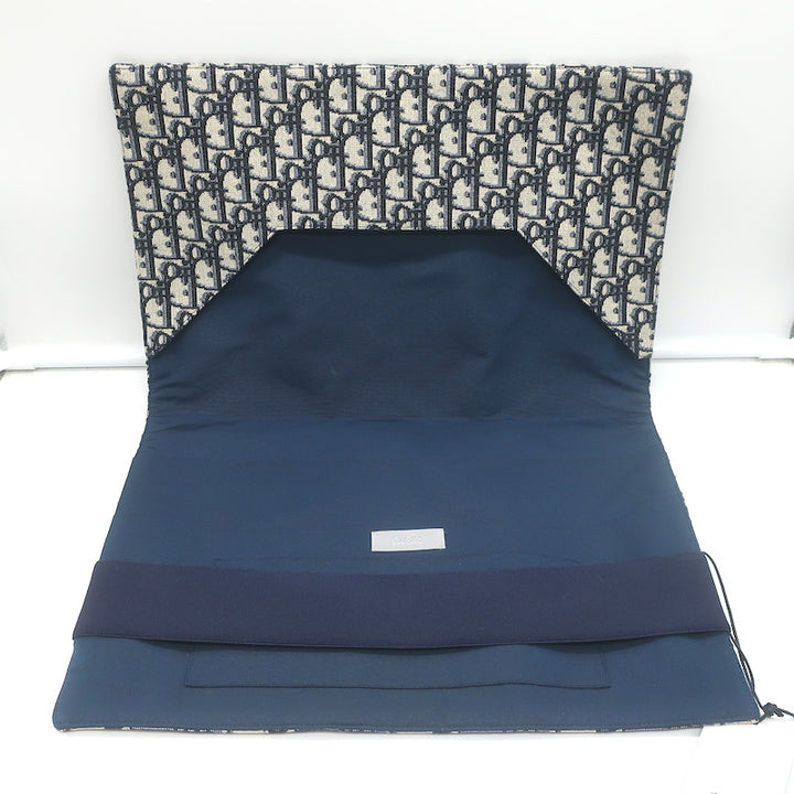 Christian Dior Oblique Kit Voyage Travel Bag Ecru/Navy Clutch Unisex NEW