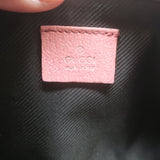 Gucci GG Boat Pochette Pink Leather-Trim Beige Canvas Mini Shoulder Bag