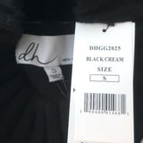 DH New York Piped Mock Neck Sweater Black Wool-Blend Size Small NEW