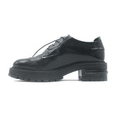 Christian Dior Stacked Heel Lace-Up Derby Shoes Black Patent Leather Size 38.5