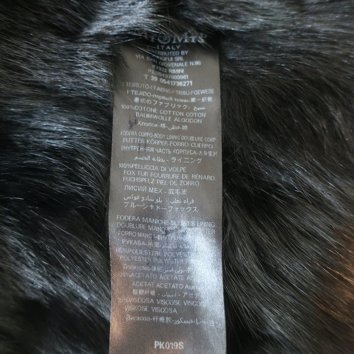 Mr &amp; Mrs Italy Army Parka Coat Black Fox Fur-Lined Cotton Canvas Size Small