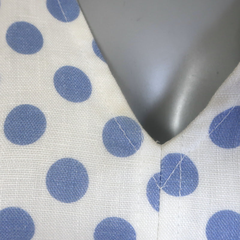 Zimmermann Super Eight Safari Polka Dot Mini Dress White/Blue Linen Size 0