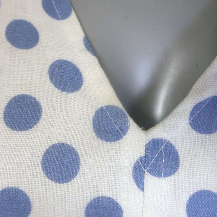 Zimmermann Super Eight Safari Polka Dot Mini Dress White/Blue Linen Size 0