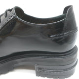 Christian Dior Stacked Heel Lace-Up Derby Shoes Black Patent Leather Size 38.5
