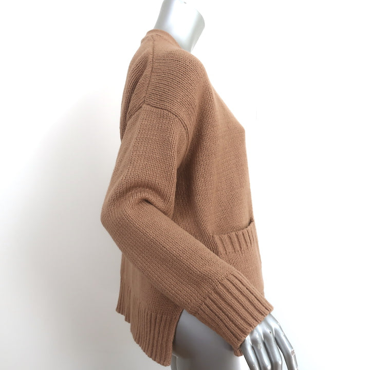 Jenni Kayne Cody Cardigan Camel Cotton-Blend Size Extra Small V-Neck Sweater