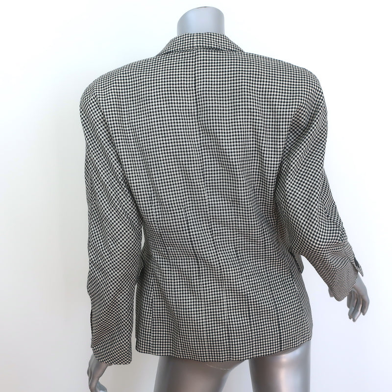 Escada by Margaretha Ley Houndstooth Double Breasted Blazer Black/White Size 40