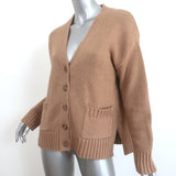 Jenni Kayne Cody Cardigan Camel Cotton-Blend Size Extra Small V-Neck Sweater