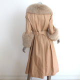 Saks Potts Foxy Leather & Fox Fur Coat Beige Size 2