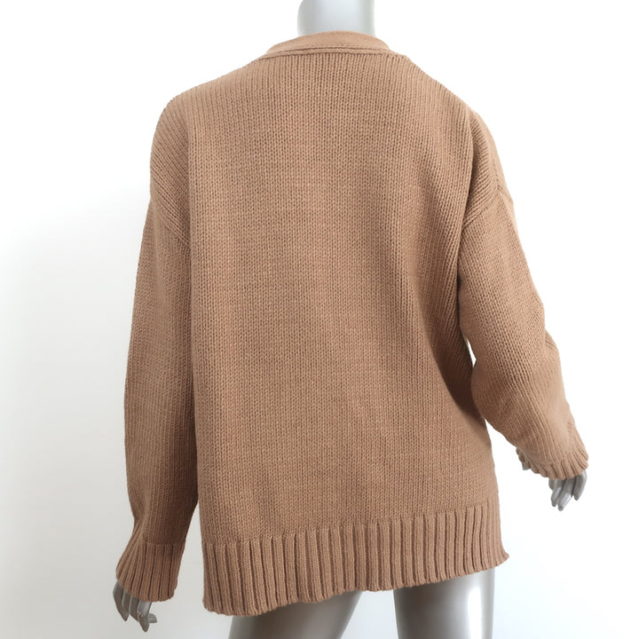 Jenni Kayne Cody Cardigan Camel Cotton-Blend Size Extra Small V-Neck Sweater