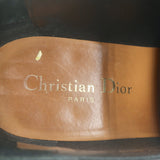 Christian Dior Stacked Heel Lace-Up Derby Shoes Black Patent Leather Size 38.5