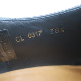 Christian Dior Stacked Heel Lace-Up Derby Shoes Black Patent Leather Size 38.5