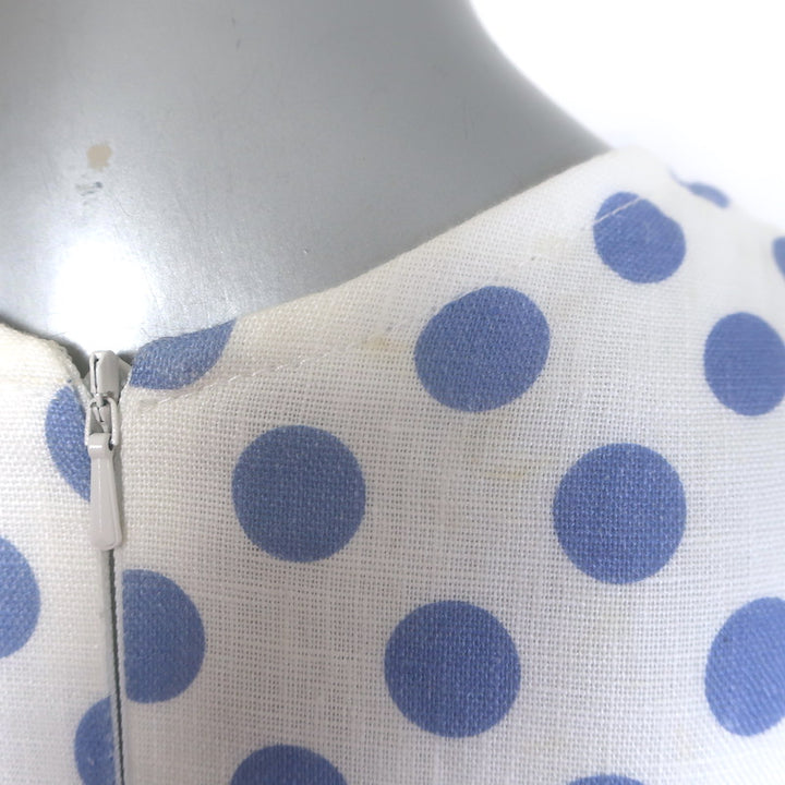 Zimmermann Super Eight Safari Polka Dot Mini Dress White/Blue Linen Size 0