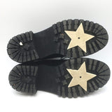 Christian Dior Stacked Heel Lace-Up Derby Shoes Black Patent Leather Size 38.5