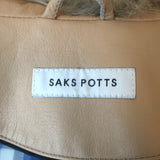 Saks Potts Foxy Leather & Fox Fur Coat Beige Size 2
