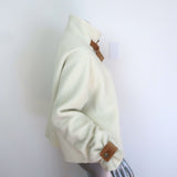 G. Label by goop Bettencourt Fleece Combo Bomber Jacket Ivory Size Small