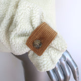 G. Label by goop Bettencourt Fleece Combo Bomber Jacket Ivory Size Small