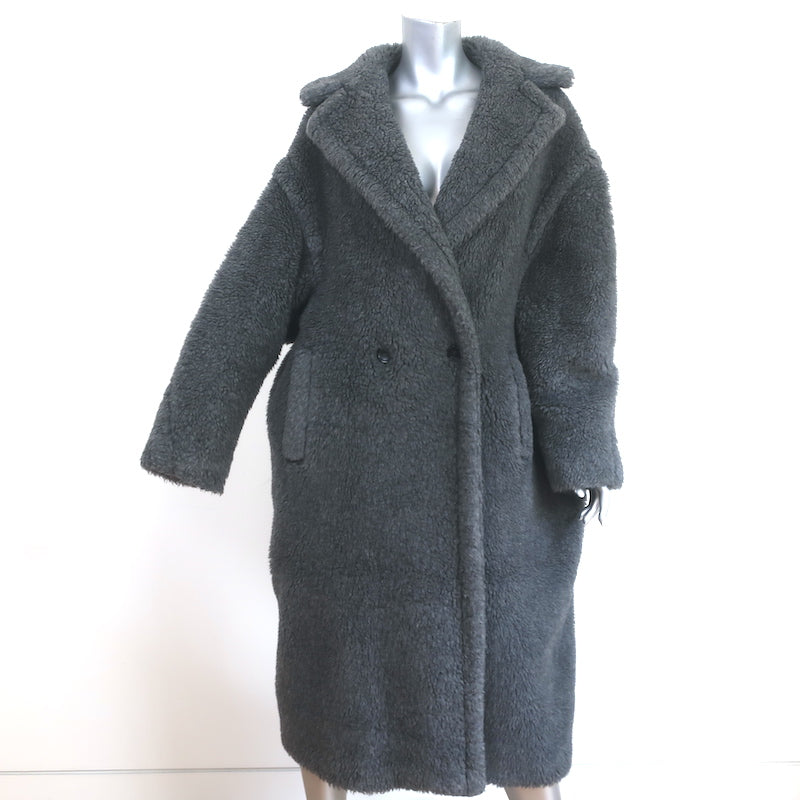 Max Mara Teddy Bear Icon Coat Gray Wool-Alpaca Size Medium