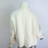 G. Label by goop Bettencourt Fleece Combo Bomber Jacket Ivory Size Small