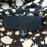 Nili Lotan Short Cami Dress Espresso Floral Print Silk Satin Size Large