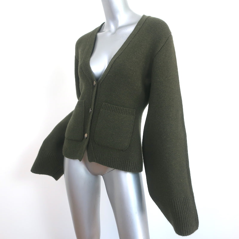 Khaite Scarlet Cashmere Cardigan Olive Size Small