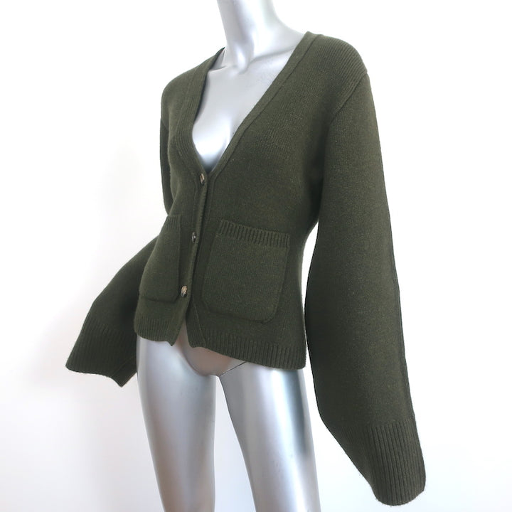 Khaite Scarlet Cashmere Cardigan Olive Size Small