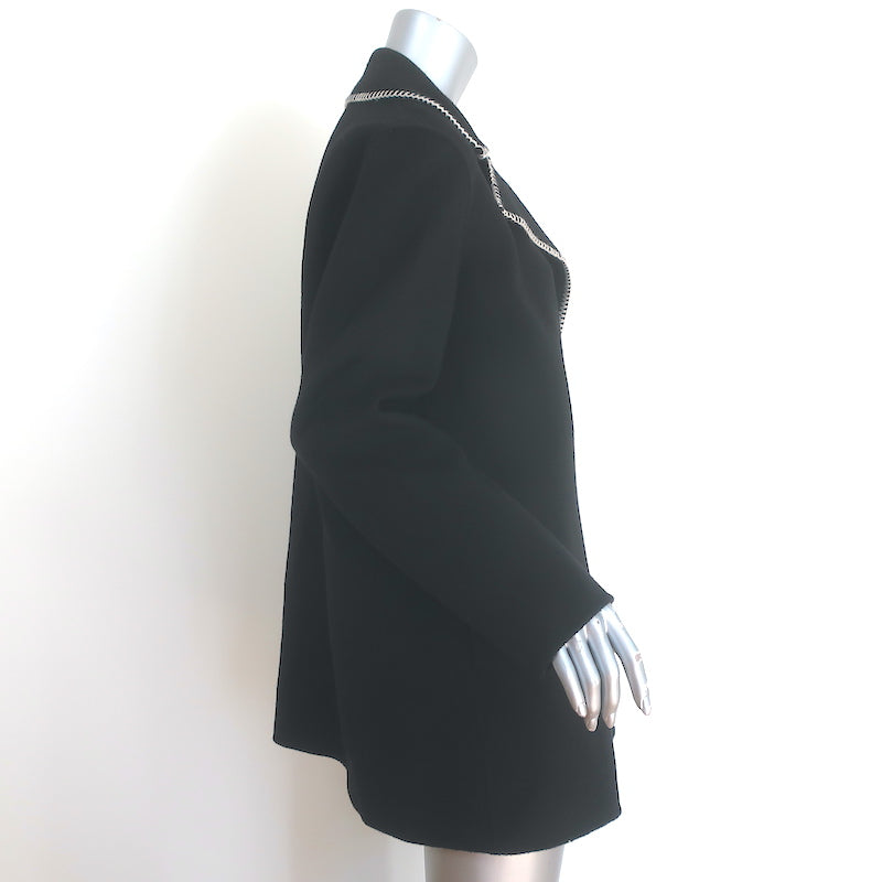 Theory Stitch Overlay Coat Black Wool-Cashmere Size Small Open Front Jacket