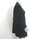 Theory Stitch Overlay Coat Black Wool-Cashmere Size Small Open Front Jacket