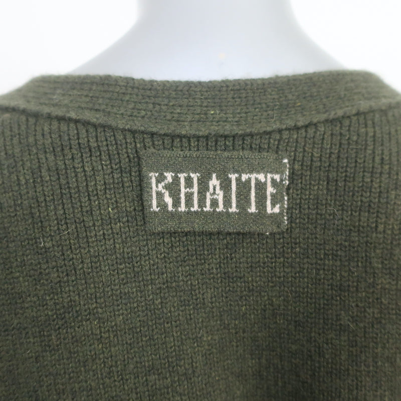 Khaite Scarlet Cashmere Cardigan Olive Size Small