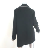 Theory Stitch Overlay Coat Black Wool-Cashmere Size Small Open Front Jacket