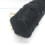 Gucci Crystal-Embellished Bamboo Strap Mini Evening Bag Black Beaded Satin