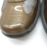 Prada America's Cup Sneakers Brown Patent Leather & Gray Mesh Size 39.5